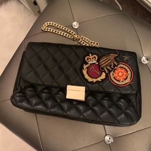 Black gold chain bag